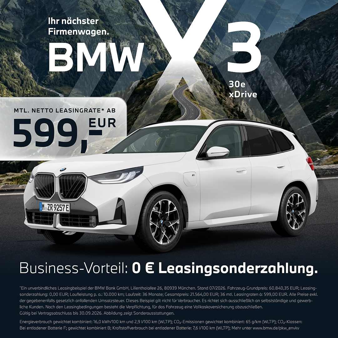 BMW X3 30e xDrive - Gewerbekunden